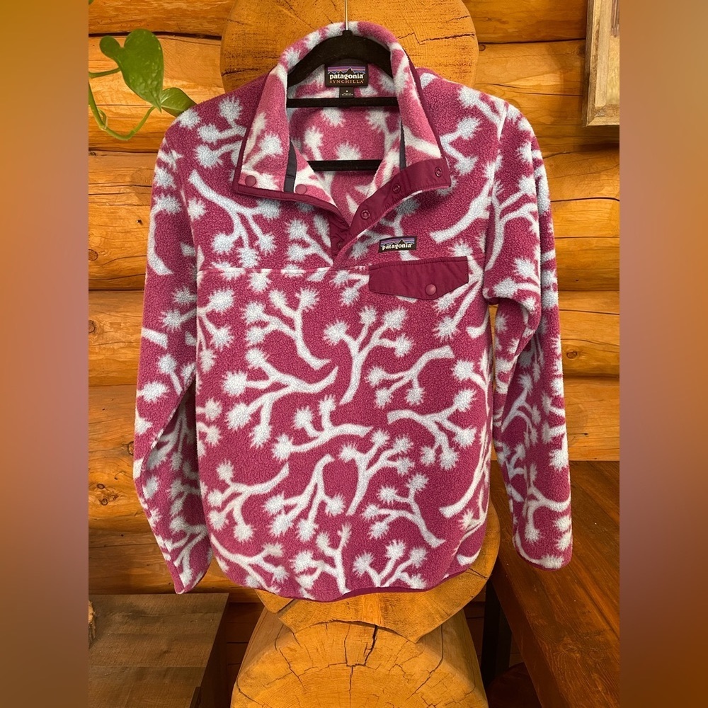 PATAGONIA Synchilla Joshua Tree Geode Purple, Pink Blue Aztec Fleece Pullover-S